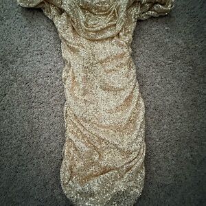 Elegant Gold Sequin Dress